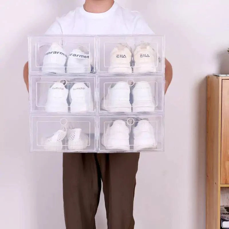 Clear Shoe Organizer Box with Stackable Design - Welcome To WWP