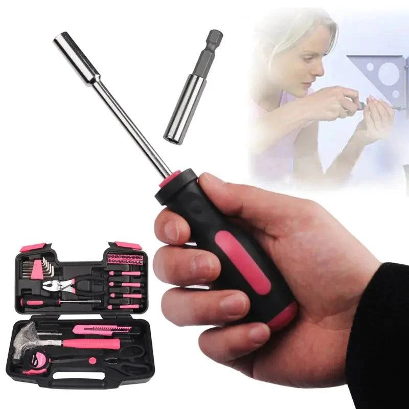 Pink 39-Piece Home Repair Tool Kit - Welcome To WWP