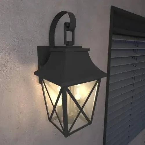 Black Outdoor Wall Light – Modern Waterproof Dual Lamp - Welcome To WWP