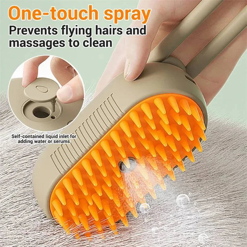 3-in-1 Electric Steam Pet Grooming Brush - Welcome To WWP