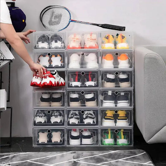 Clear Shoe Organizer Box with Stackable Design - Welcome To WWP