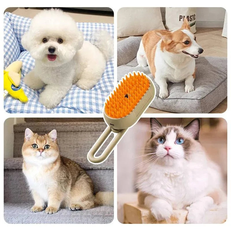 3-in-1 Electric Steam Pet Grooming Brush - Welcome To WWP