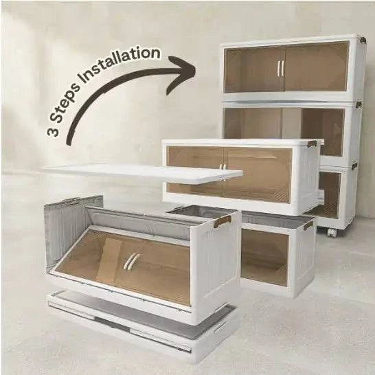 Stackable Collapsible Storage Bin with Lid & Wheels - Welcome To WWP