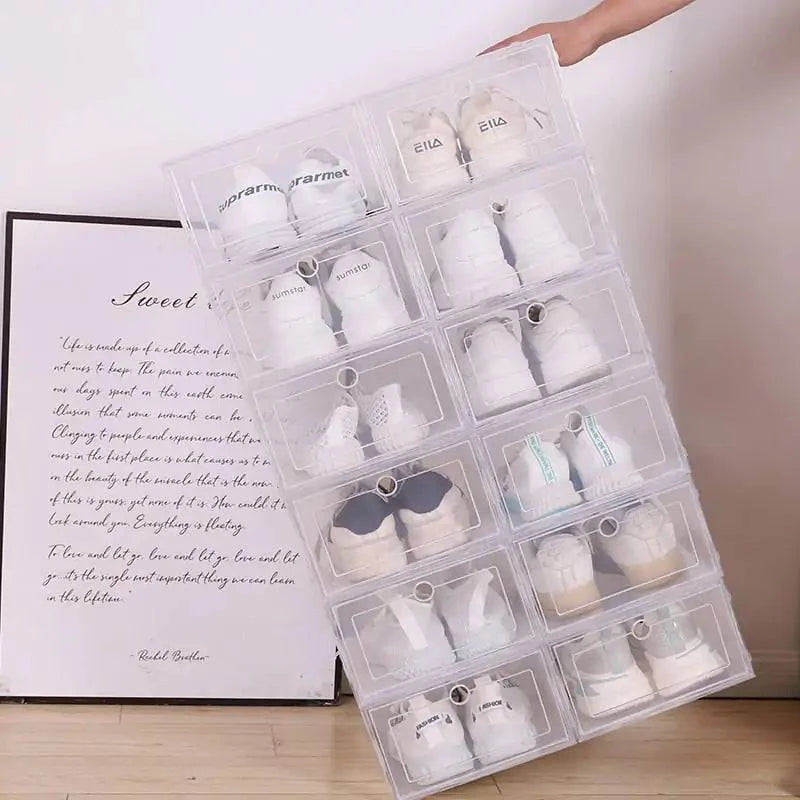 Clear Shoe Organizer Box with Stackable Design - Welcome To WWP