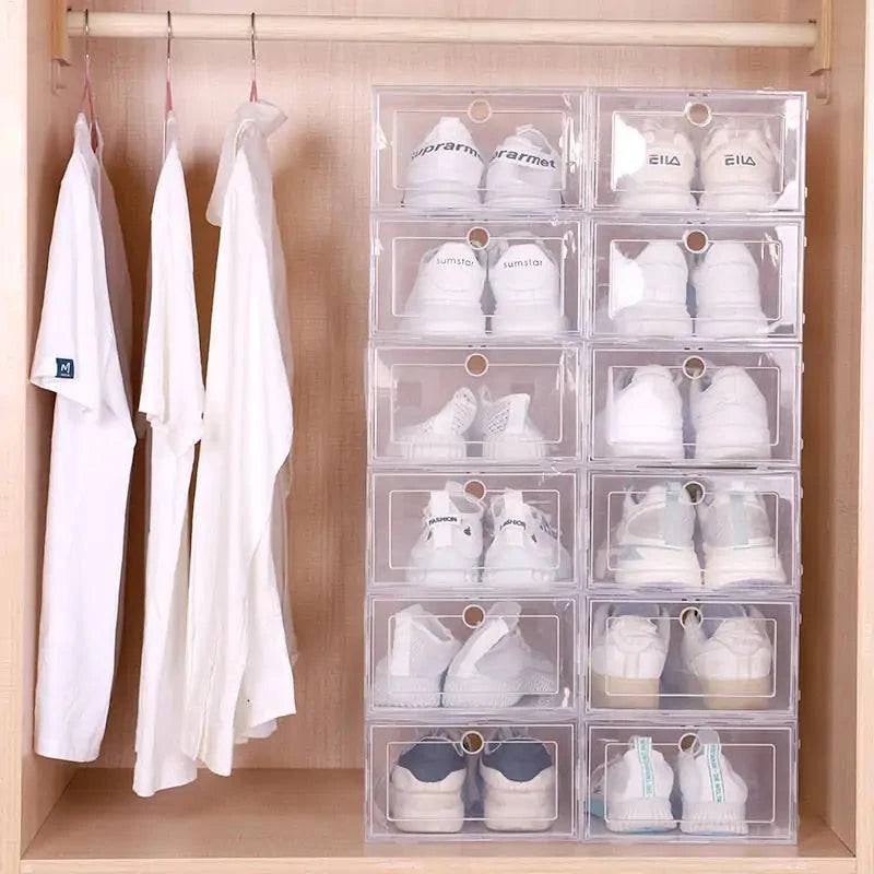 Clear Shoe Organizer Box with Stackable Design - Welcome To WWP