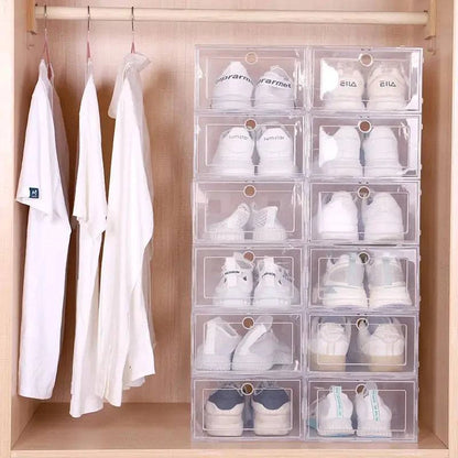 Clear Shoe Organizer Box with Stackable Design - Welcome To WWP